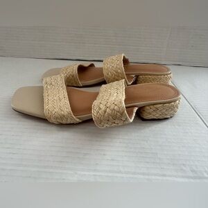 Joie Niki Sandals Braided Raffia Block Heels Women's size 7